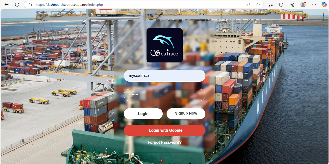 Login Page Screenshot